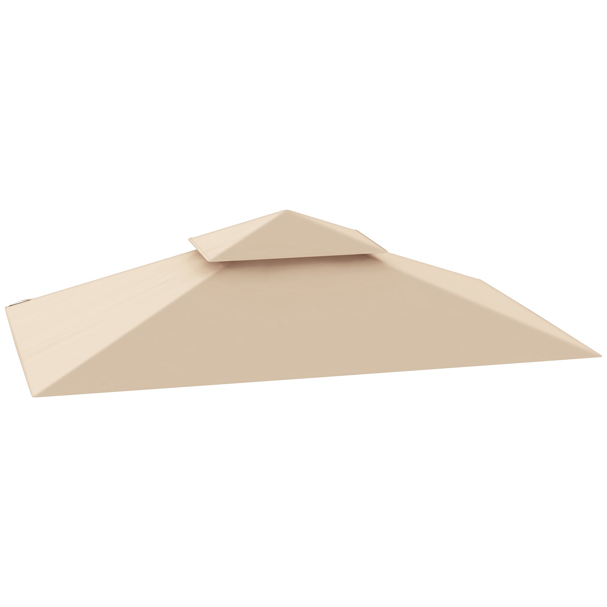 Fynco - Grill Gazebo Replacement Canopy Roof for 1.5 x 2.4m Frame, UPF50+ Protection, Double Tiered 5' x 8' Outdoor BBQ Gazebo Cover Replacement, TOP COVER ONLY, Beige