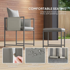 Nine-Piece Steel Frame Garden Dining Set - Grey