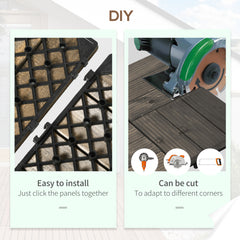 27 Pcs Wooden Interlocking Decking Tiles, Outdoor Flooring Tiles for Patio, Balcony, Terrace, Hot Tub, 30 x 30 cm per Piece, 2.5㎡ per Pack, Charcoal Grey