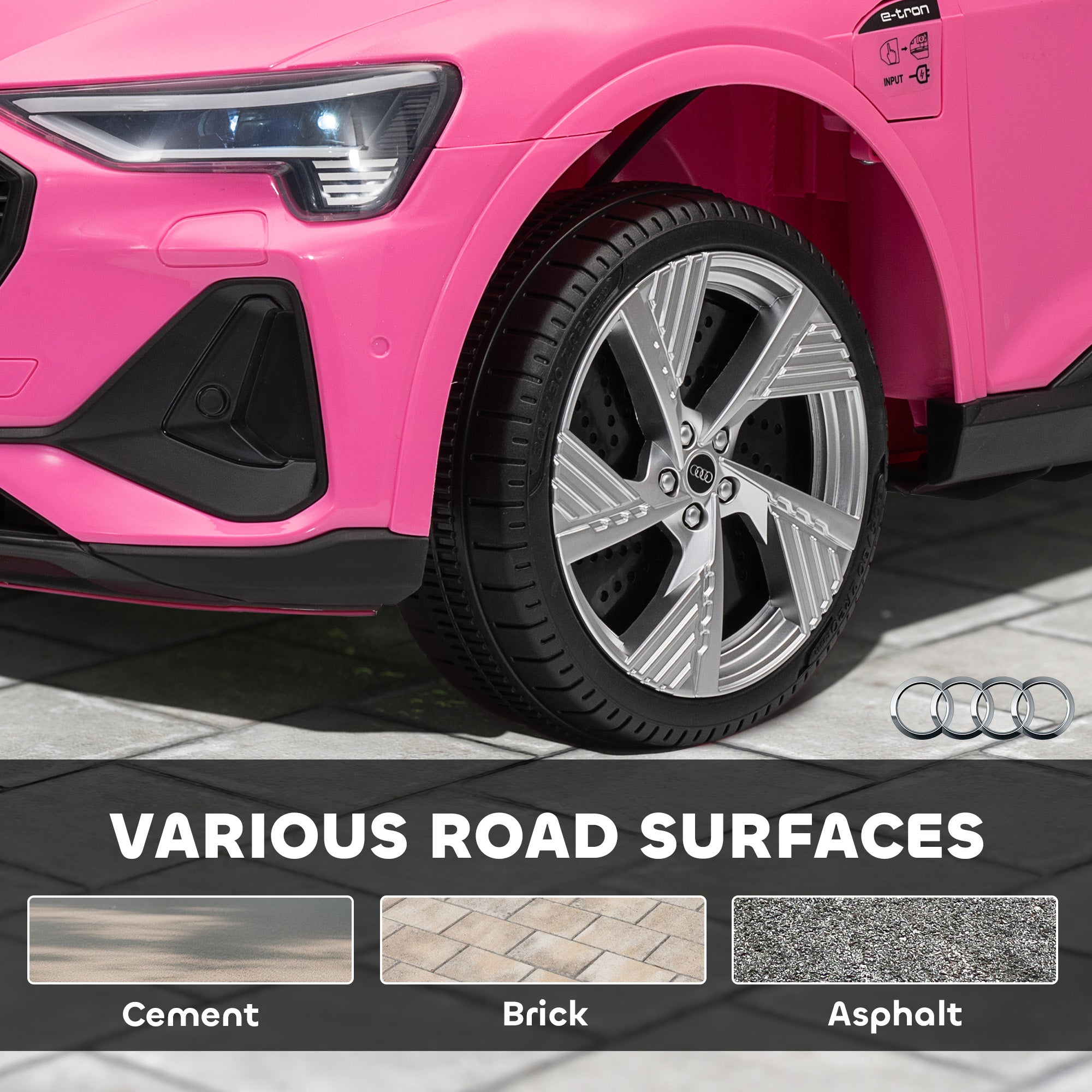 Fynco - 12V Kids Electric Ride on, Electric Car for Kids with Parental Remote, Music, Lights, Suspension Wheels, Pink