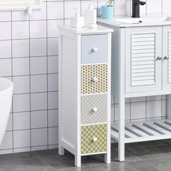 Chest of Drawers, 4 Drawer Dresser, Storage Organizer Toilet Tissue Cabinet for Bedroom, Bathroom