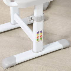 Kids Desk and Chair Set, Student Adjustable Writing Desk, with Drawer, Pen Slot, Hook - Grey