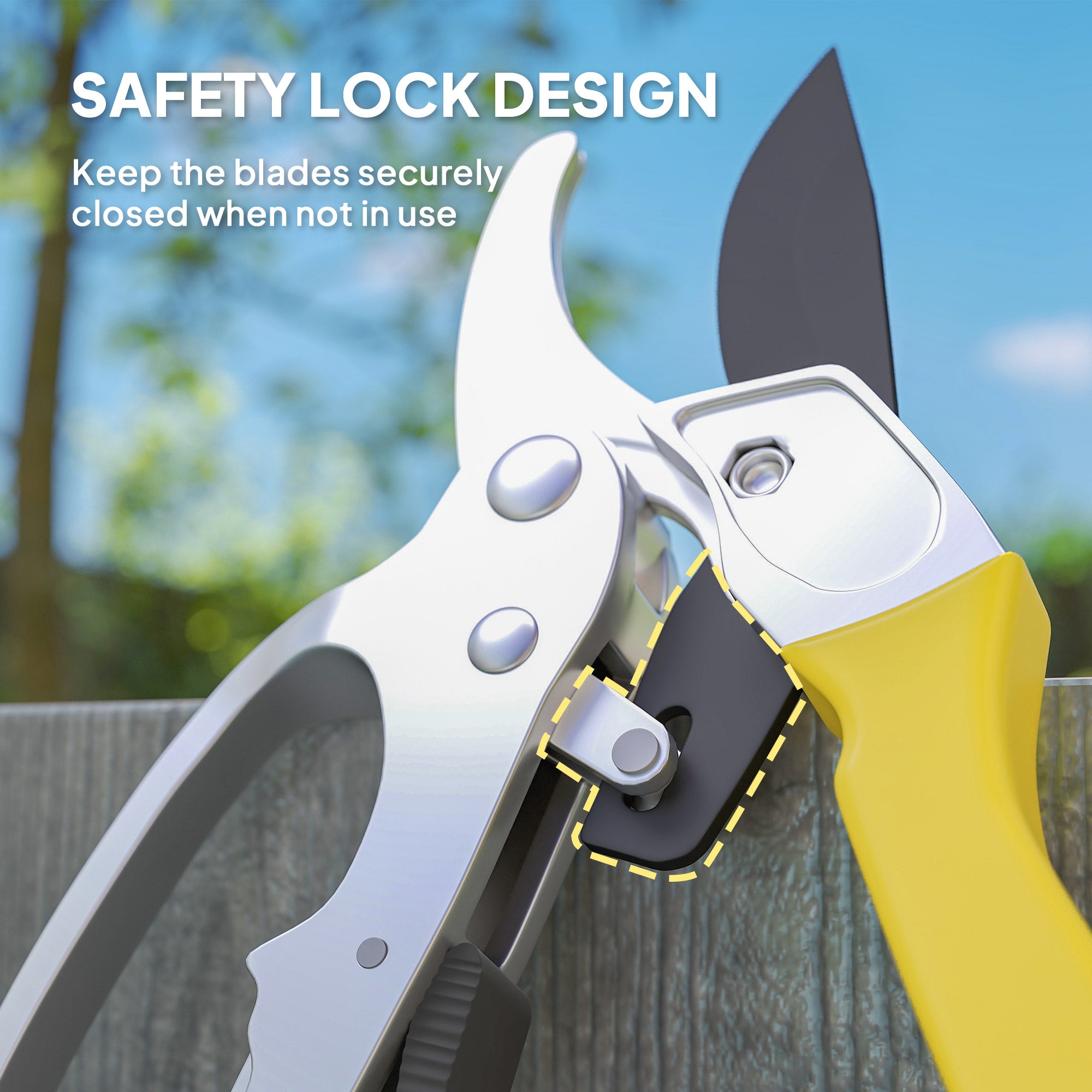 8" Garden Secateurs, Pruning Shears Heavy Duty with Sharp SK5 Blade, Bypass Pruners with Safety Lock and Non-Slip Handles, Lightweight & Ergonomic, Pruning Scissors for Precise Cutting