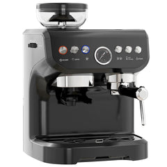 15 Bar Coffee Machine, with Adjustable Grind, Steamer and Accessories