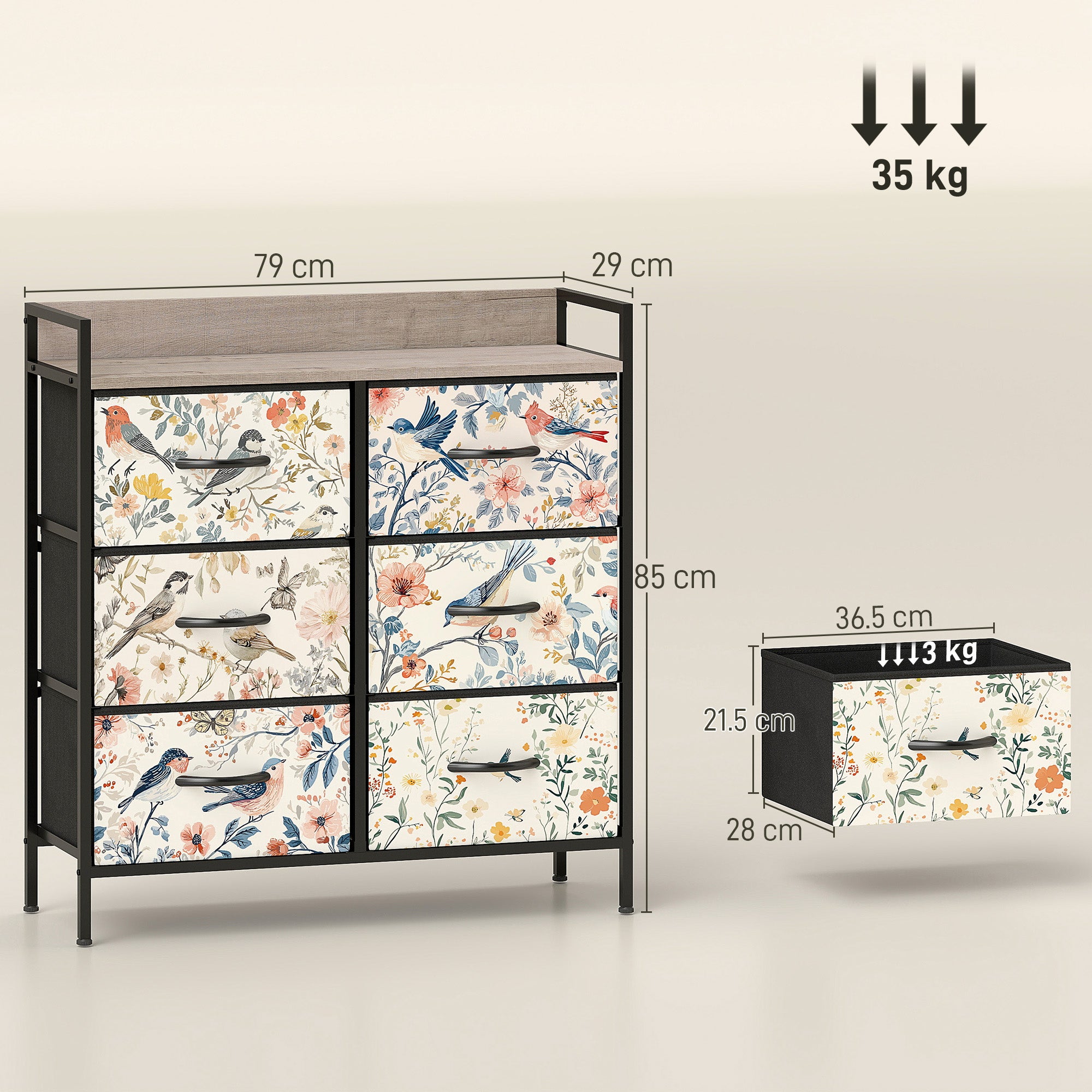 6-Drawer Chest of Drawers - White