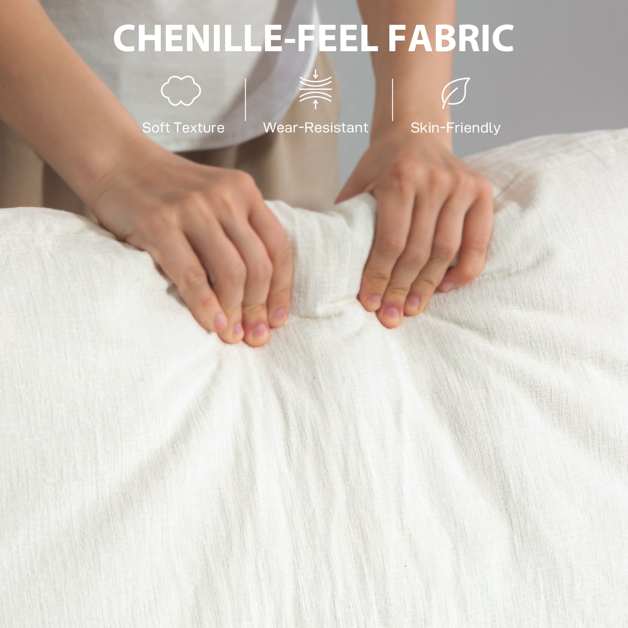 Fynco - 3 Seater Sofa with USB Ports & Cup Holders - Cream White