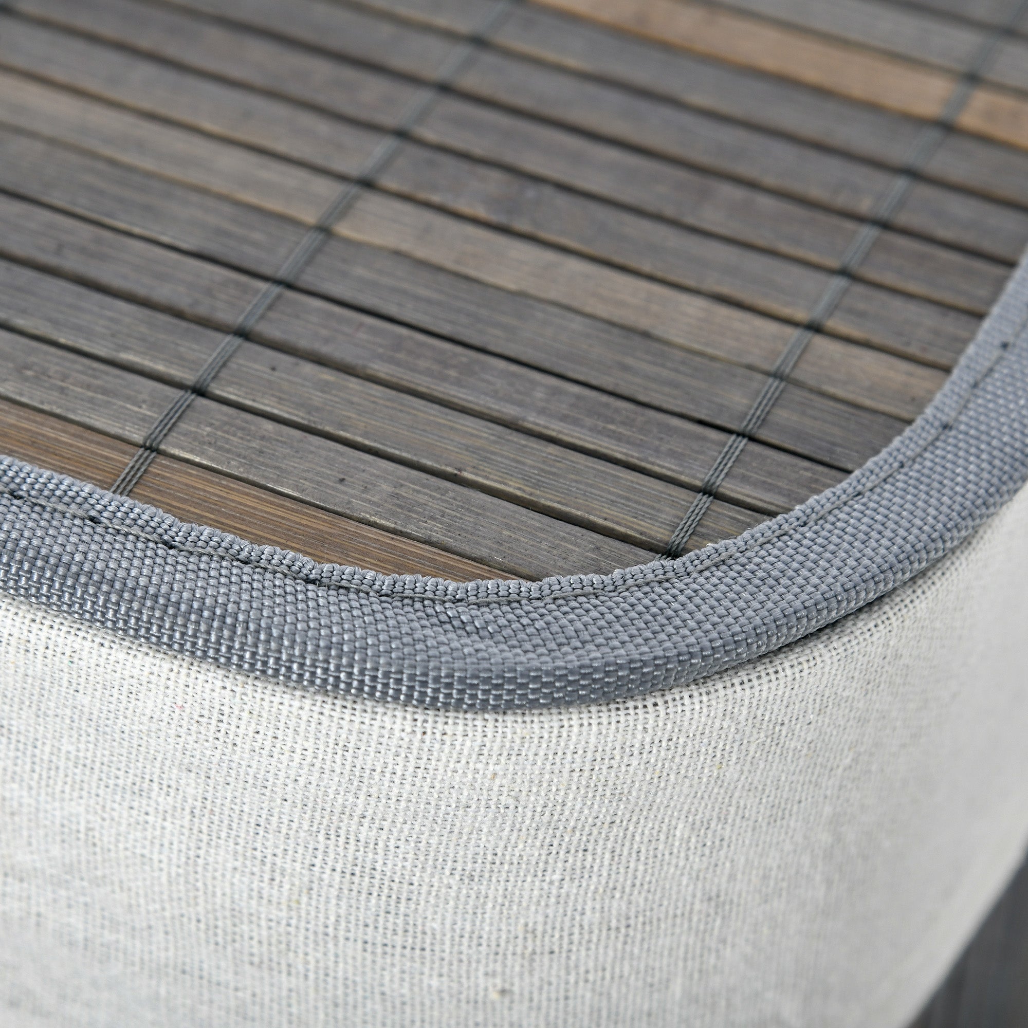 100L Laundry Basket with Lid String Handles, 2 Section Collapsible Hamper Removable Lining Foldable Water-Resistant Dirty Clothes Storage, Grey