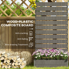 Fynco - Raised Bed for Garden, Planter with Trellis for Climbing Plants, Vines, Planter Box with Drainage Gap, Dark Grey