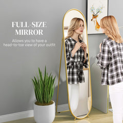 Two-Way Curved Full Length Mirror - Gold Tone