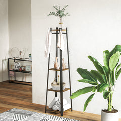 Compact Freestanding Coat Rack - Black/Brown