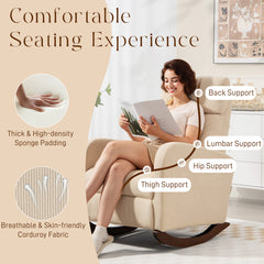 Fynco - Corduroy Rocking Armchair - Beige