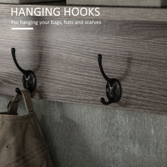 Wall Coat Rack with 4 Hooks Floating Shelf with Storage Rack for Keys, Clothes, Bags for Hallway, Entryway, 80 x 20 x 22.5 cm, Grey