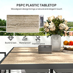 Nine-Piece Steel Frame Garden Dining Set - Grey