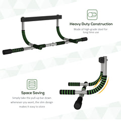 Pull-Up Bar for Doorway, Home Fitness Door Horizontal Push up Bar for Indoor Gym Upper Body Workout, Green