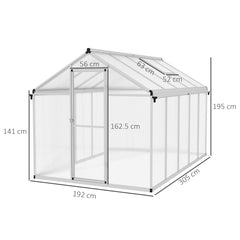 10 x 6ft Aluminium Frame Walk-In Greenhouse