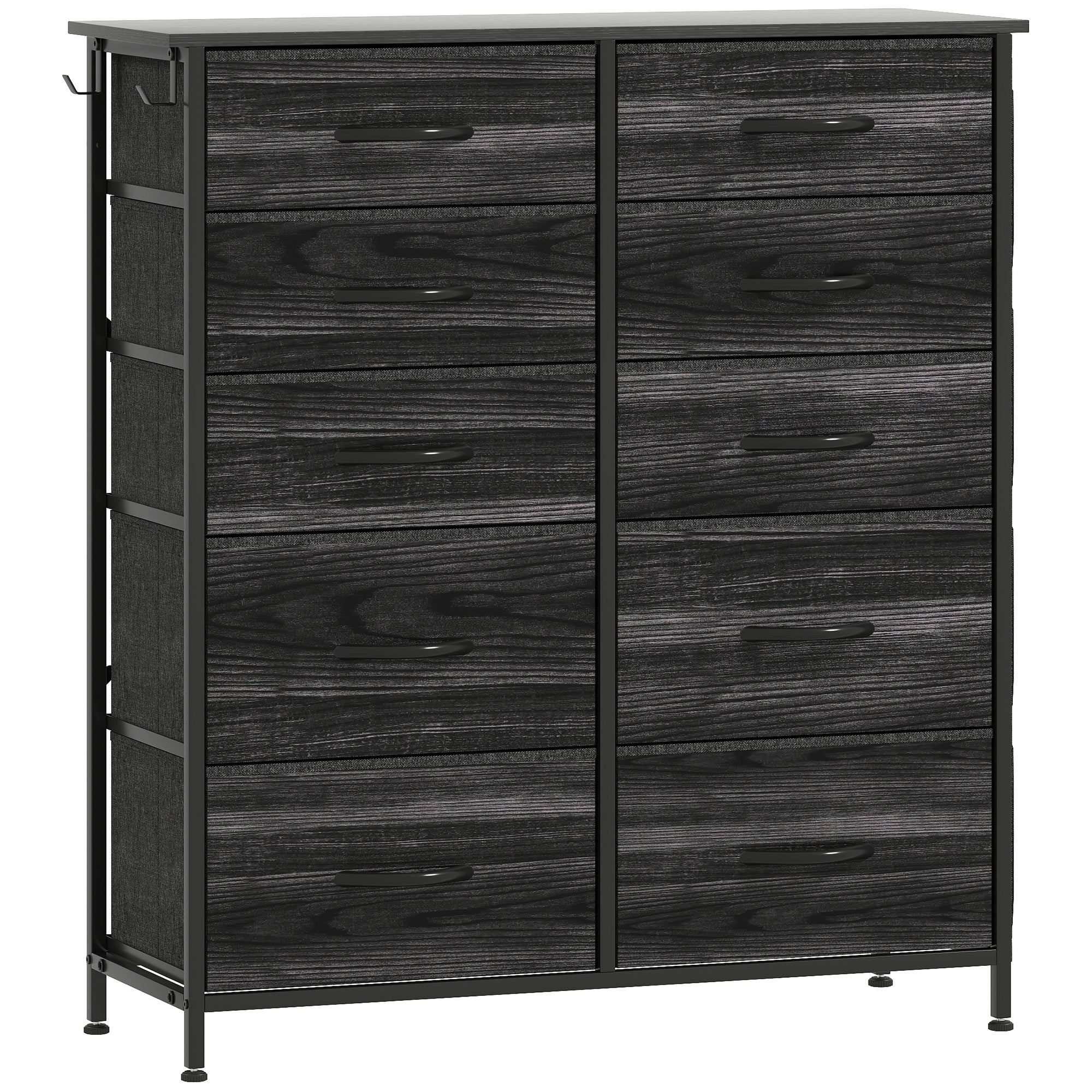 Chest of Ten Fabric Drawers - Black
