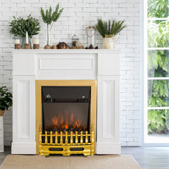 Fynco - Electric Fireplace LED Light Complete Fire Place Heating Indoor Heater Coal Burning Flame Effect Heat 2000W Max