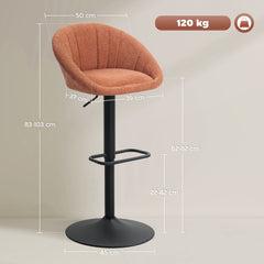 Fynco - Set of Two Relaxed Tub Bar Stools - Orange