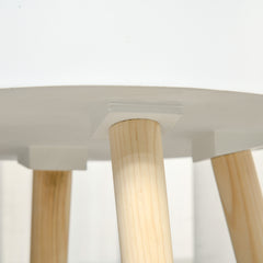 Modern Side Table with Hidden Storage Space, Round Night Stand with Removable Tray Wood Frame End Coffee Table for Living Room, Set of 2, White