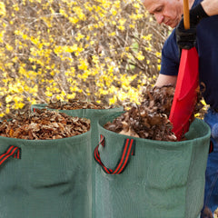 Garden Waste Bags, 272L x 3 Heavy Duty Garden Bags, Foldable and Reusable Waste Sacks with Handles for Loading Leaf, Trash, Debris, Green