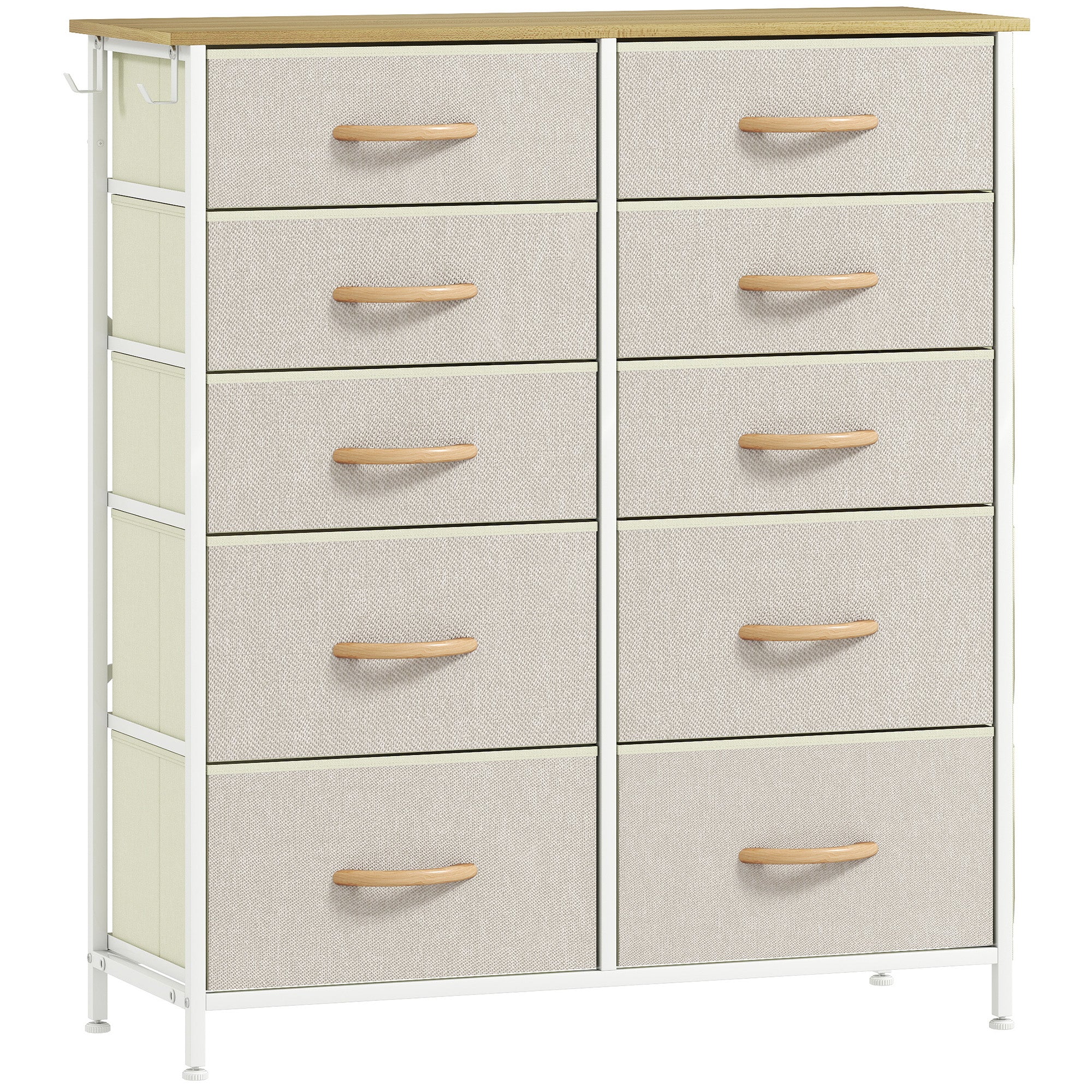 Chest of Ten Fabric Drawers - Beige