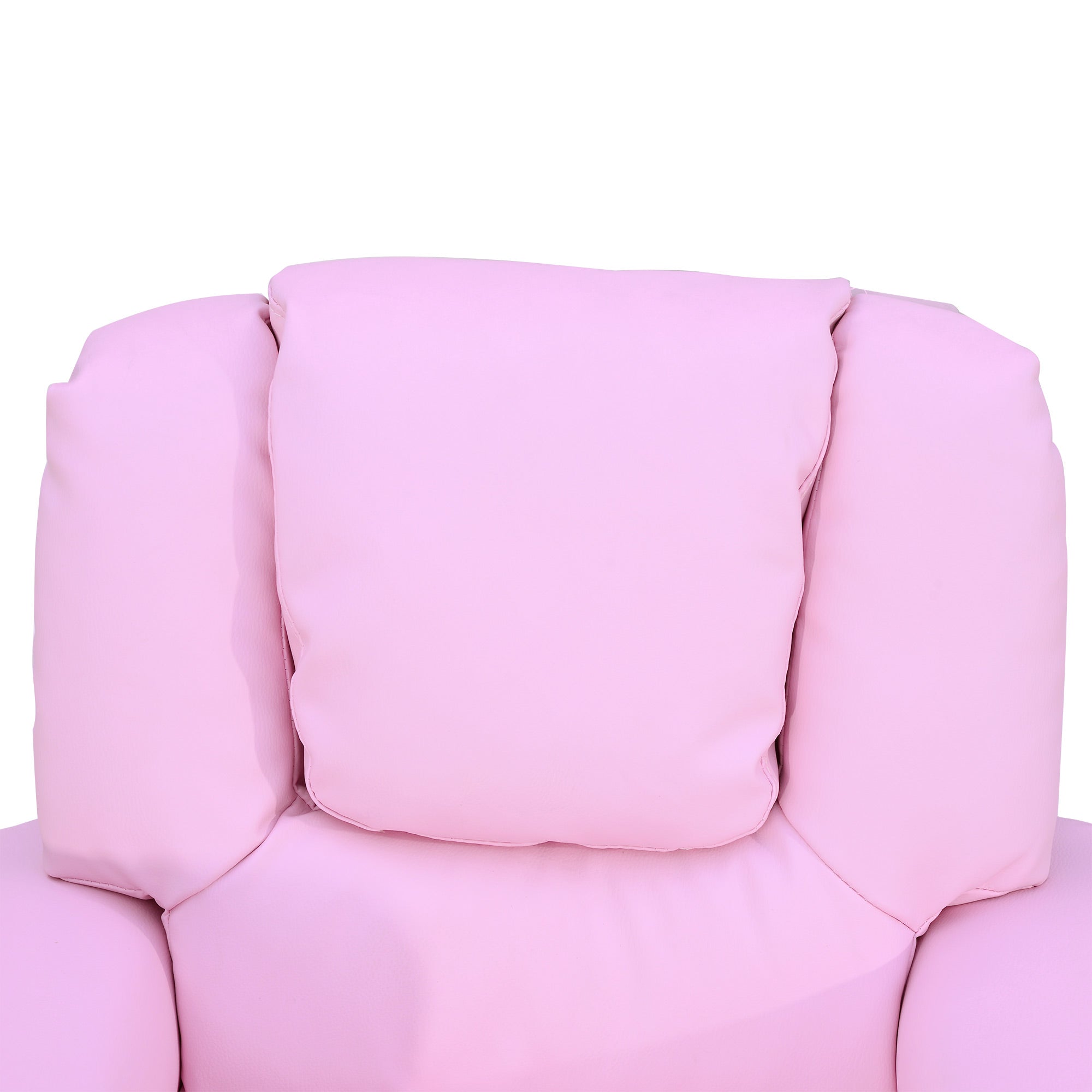Kids Recliner Chair, PU Leather with Adjustable Backrest, Footrest, Padded Headrest, Pink