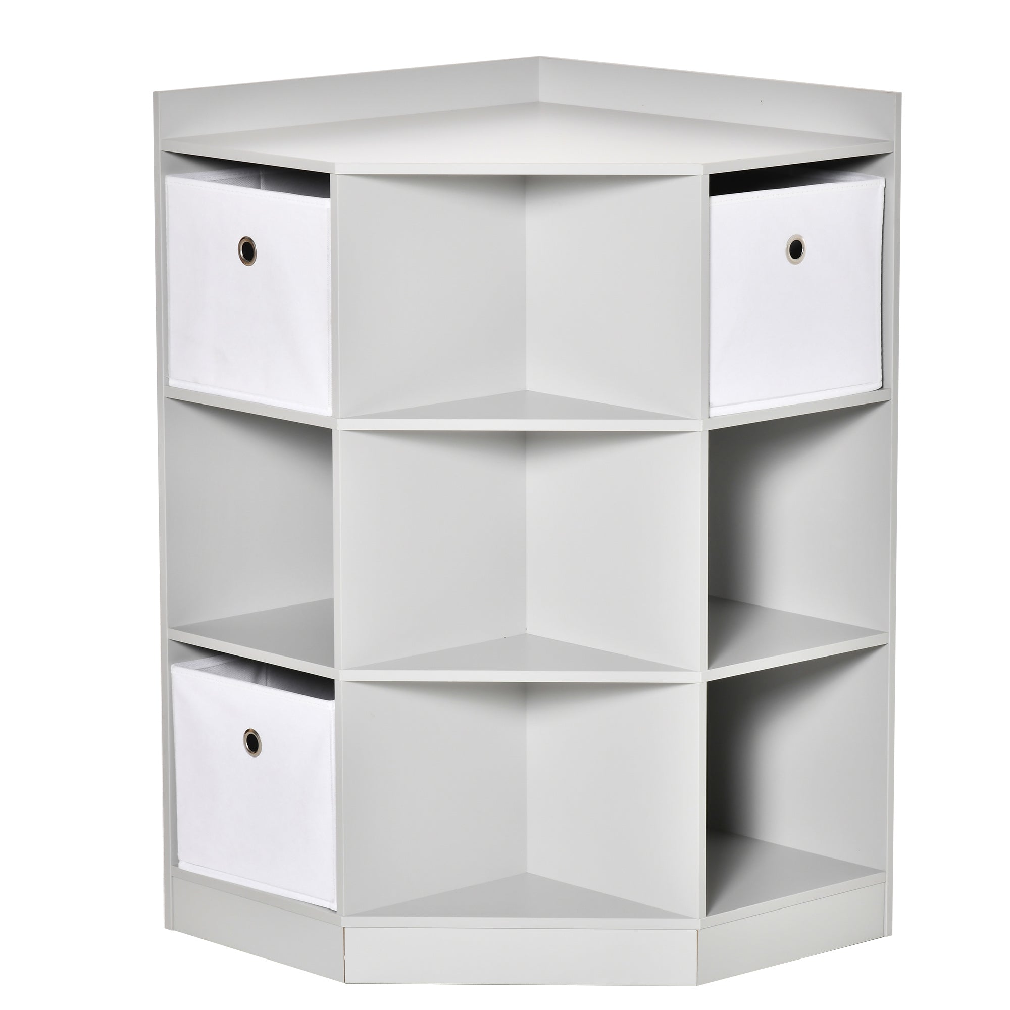 Kids Bookcase, 3 Tier Toy Organiser Storage Unit BookShelf with 3 Non-woven Fabric Drawers, Anti-tip Device, for Bedroom, Children's Room, Playroom, Grey