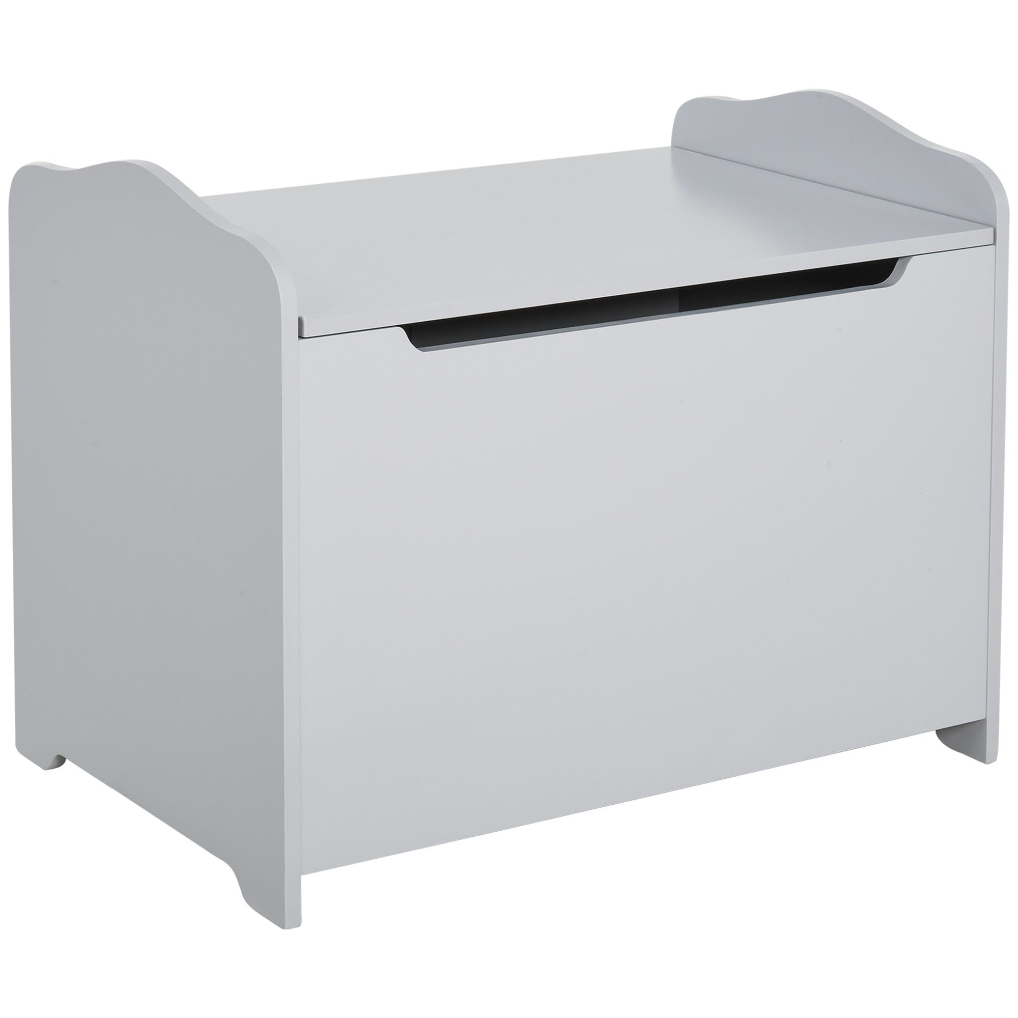 Wooden Kids Toy Box Children Storage Organizer Chest Safety Hinge Playroom Furniture Grey