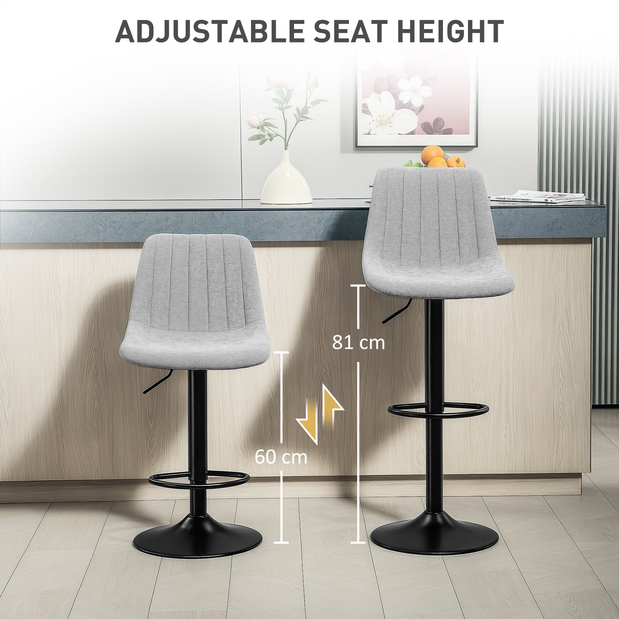 Set of Two Chenille-Feel Tub Bat Stools - Grey