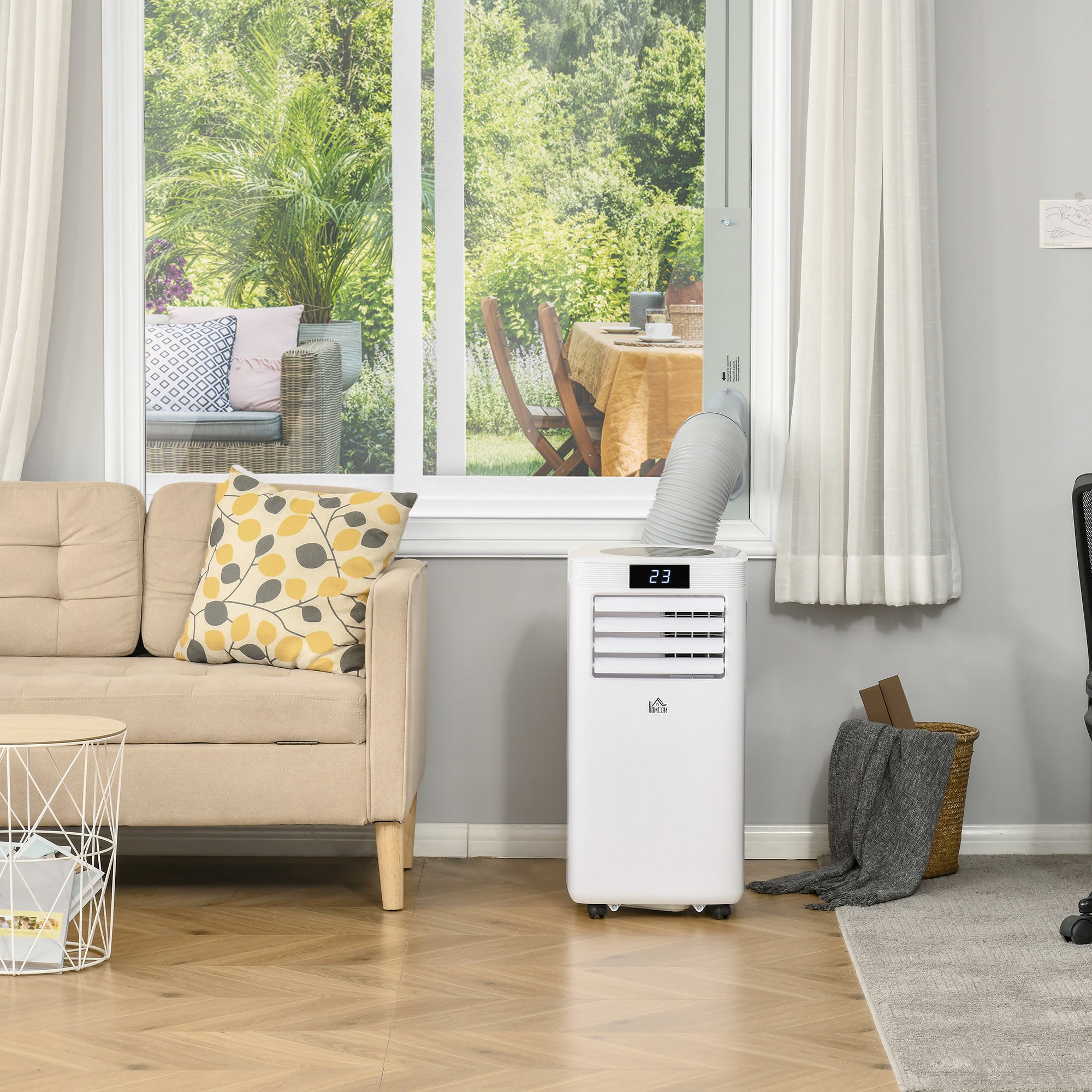 10000 BTU Air Conditioning Unit, 3-in-1 Portable Air Conditioner, Dehumidifier, Cooling Fan with Remote Control, Digital Display, 2 Speeds, 24H Timer, Window Venting Kit, 22m²
