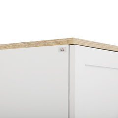 Freestanding Kitchen Cupboard, 4-Door Storage Cabinet Organizer with Adjustable Shelves White