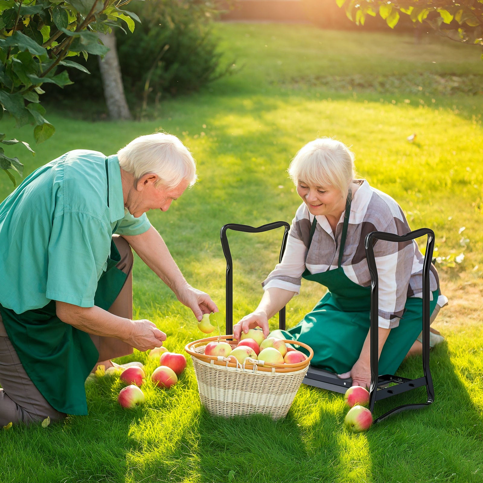 2 In 1 Garden Kneeler Seat Kneeling Pad Support Bench Foldable Knee Protector, Grey