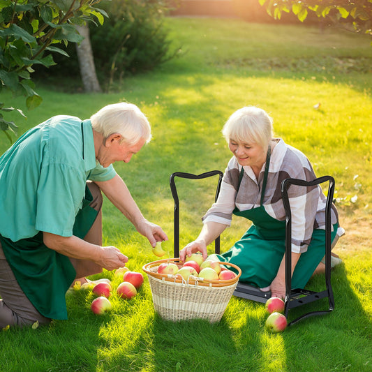 2 In 1 Garden Kneeler Seat Kneeling Pad Support Bench Foldable Knee Protector, Grey