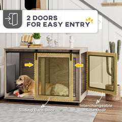 Dog Crate Furniture with Sliding Door for XL Dogs, Brown