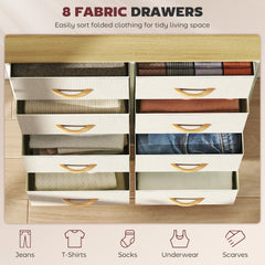 Chest of Eight Fabric Drawers - Beige