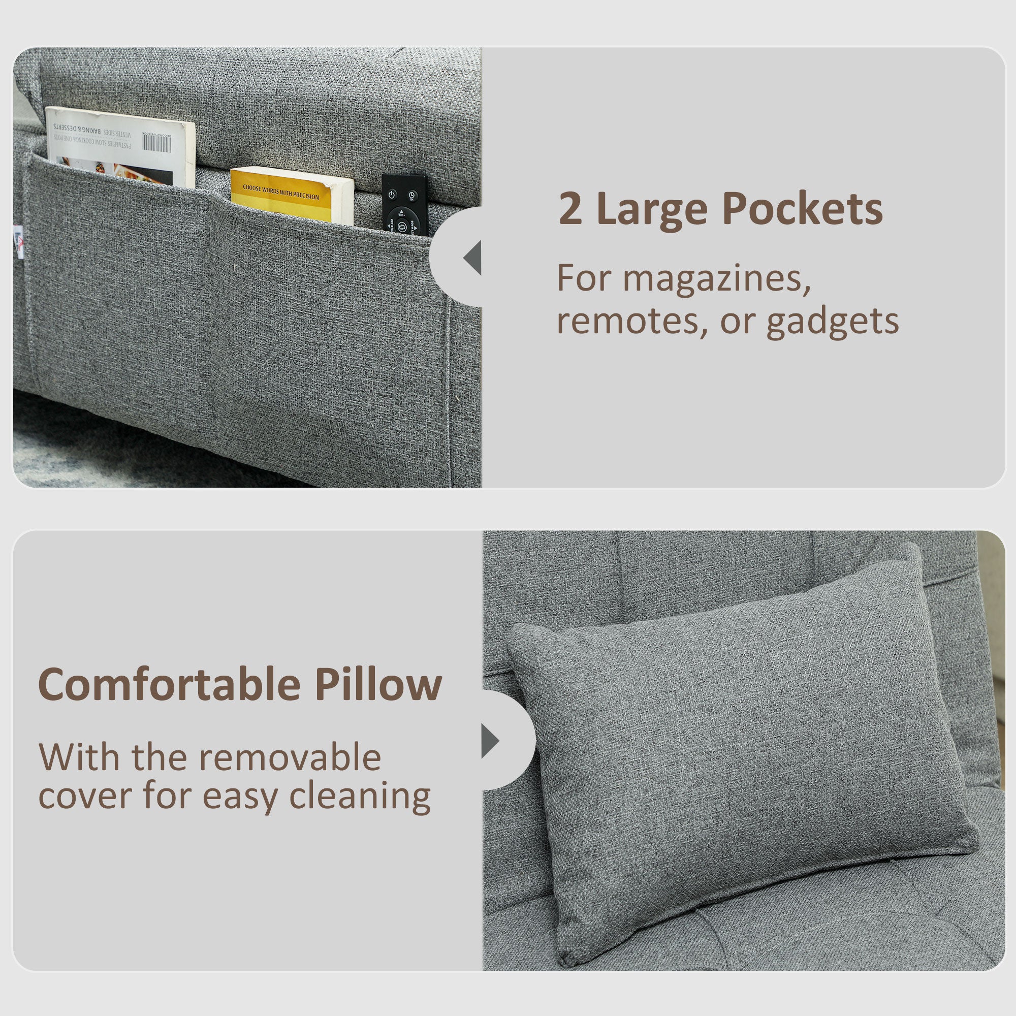 Four-In-One Single Sleeper Chair - Dark Grey
