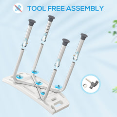 Fynco - Shower Chair, Adjustable Height Shower Stool with Aluminium Frame and Non-Slip Feet, Bathtub Stool Seat for Elderly Disabled Handicap, Grey