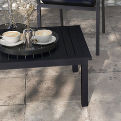 100cm x 60cm Aluminium Outdoor Coffee Table - Black