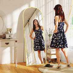 165cm Aluminium Frame Standing Mirror - Gold