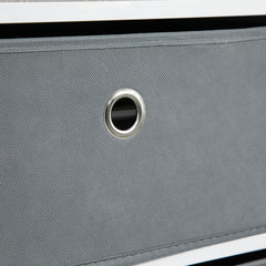 Chests of Drawer, Fabric Dresser Storage Cabinet with 6 Drawers for Bedroom, Living Room and Hallway, White and Grey