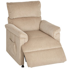 Fynco - Corduroy Electric Massage Recliner - Brown