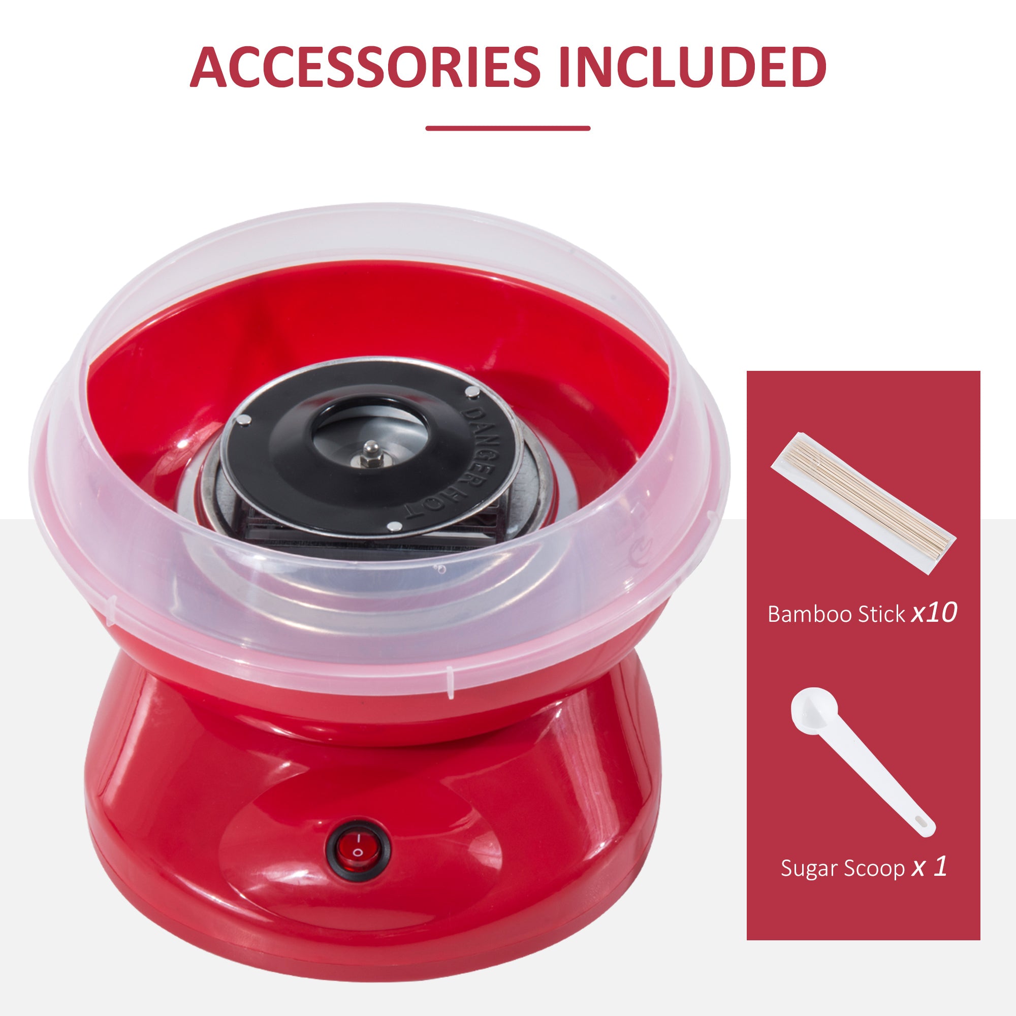 Candy Floss Machine Electric Cotton Candy Maker Gadgetry 450W (Red)