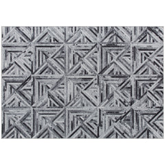 Fynco - Modern Area Rug, Triangle Pattern Non-Slip Washable Rug, Chenille Floor Carpet for Living Room, Bedroom, Dining Room, Home Office, 290 x 200 cm, Black