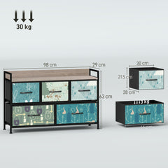 5-Drawer Chest of Drawers - Blue