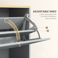 Fynco - Modern Compact Three-Drawer Shoe Storage Cabinet - Grey