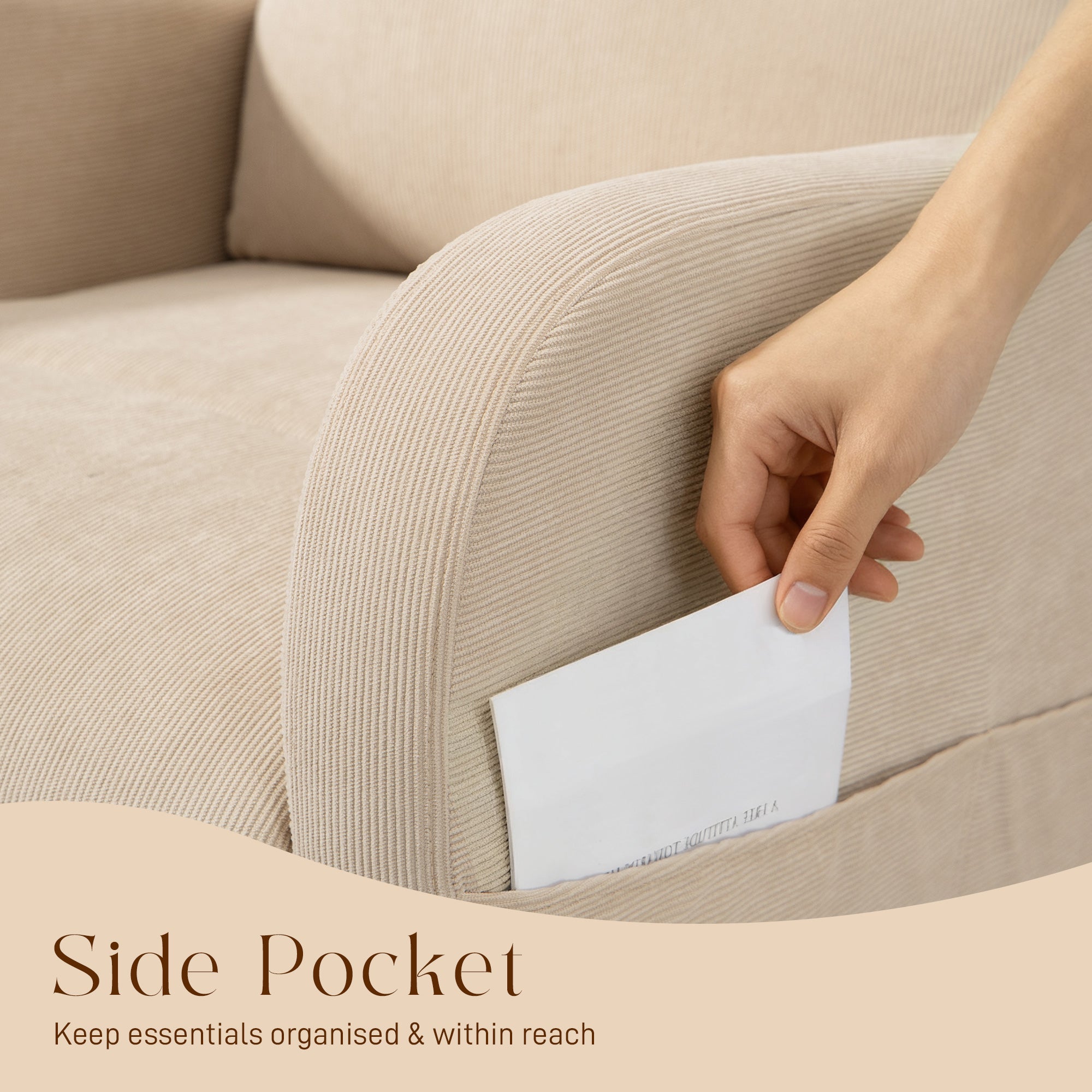 Fynco - Corduroy Rocking Armchair - Beige