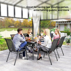Seven-Piece Outdoor Dining Set - Charcoal Grey