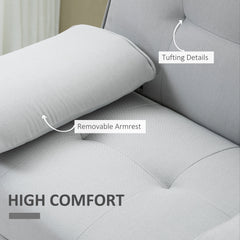 Fabric Click Clack Sofa Bed with 2 Cup Holders, Convertible Futon Settee, Futon Recliner Lounge for Living Room, Spare Room, Bedroom, Grey