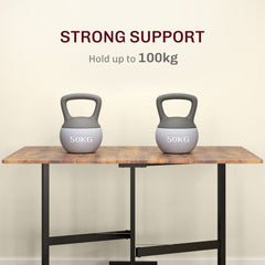 Six-Seater Drop-Leaf Dining Table, with Wheels - Brown Wood-Effect