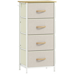 Chest of Four Fabric Drawers - Beige
